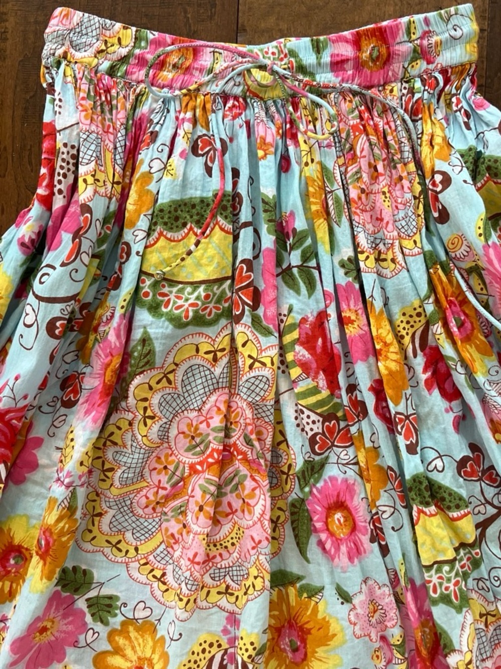 Real Comfort 100% cotton bohemian floral full maxi skirt Sz. M - Picture 2 of 5